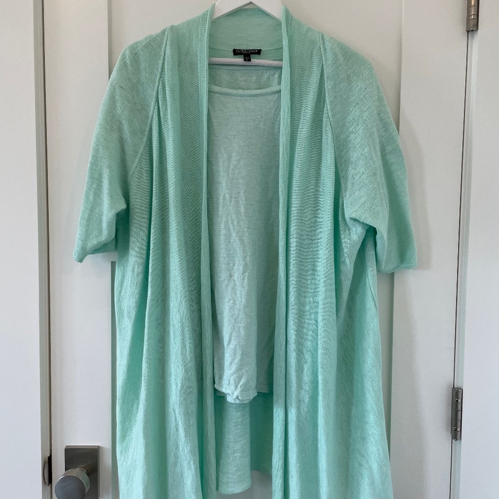 Eileen Fisher Spring/Summer Sweater Set- T-shirt & Sweater Organic Cotton/ Help
